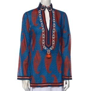Tory Burch V-Neck Shirt multicolor paisley tunic